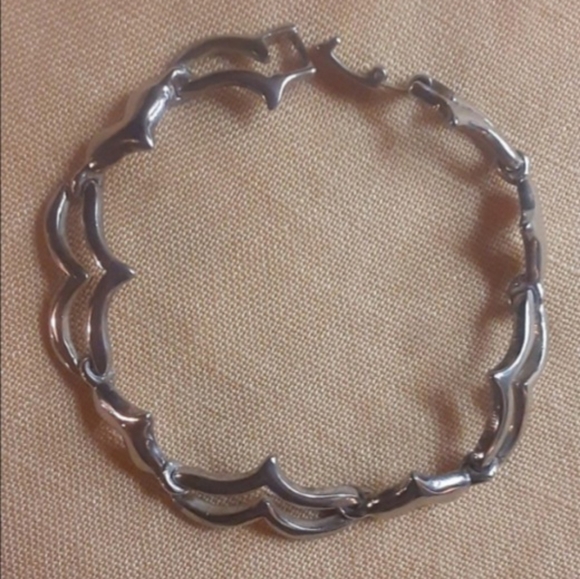 Sterling Silver HEART LINK Bracelet 7" - Picture 1 of 4
